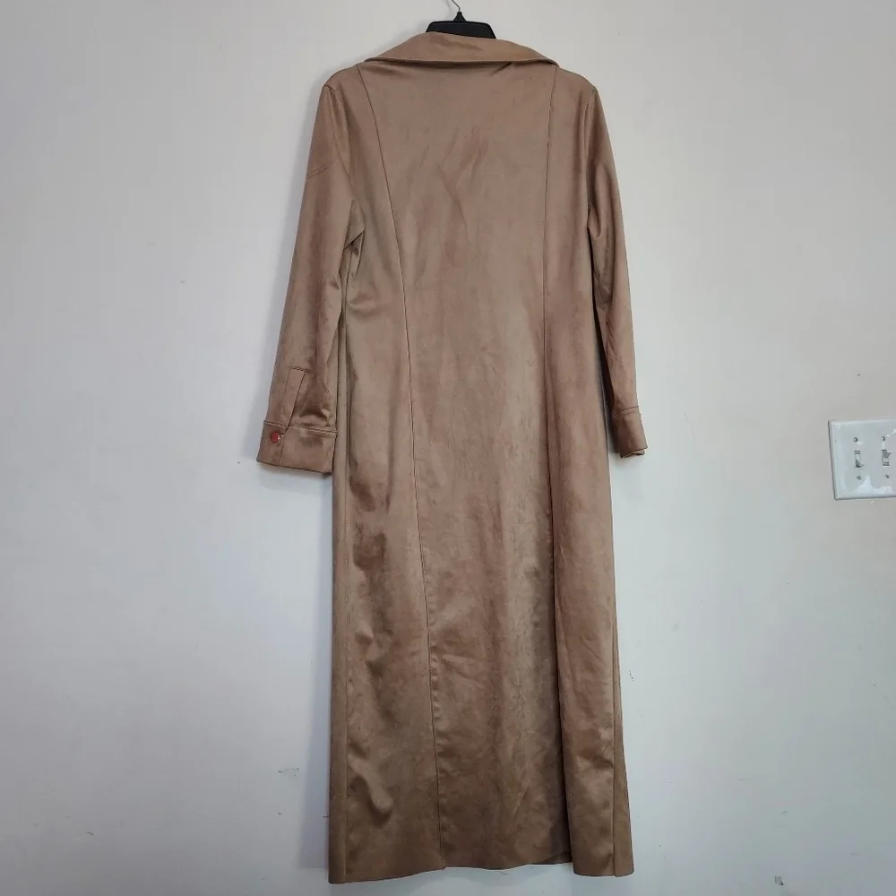 Zara Ruched Faux Suede Midi Dress Sz-XXL - Picture 9 of 9